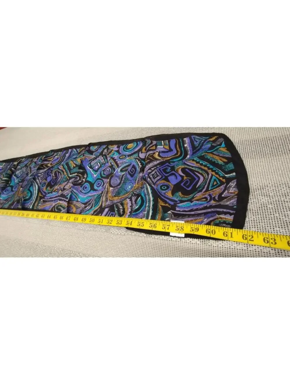 Picasso Inspired Art Tribal Scarf PURE SILK INDIA VINTAGE 80s Purple Black Swirl